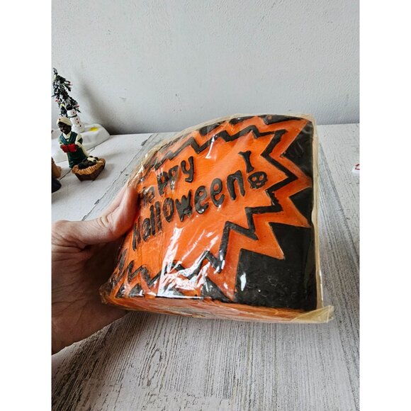 Vintage East West Halloween luminary candle orange large still in plastic wrap - Picture 7 of 7